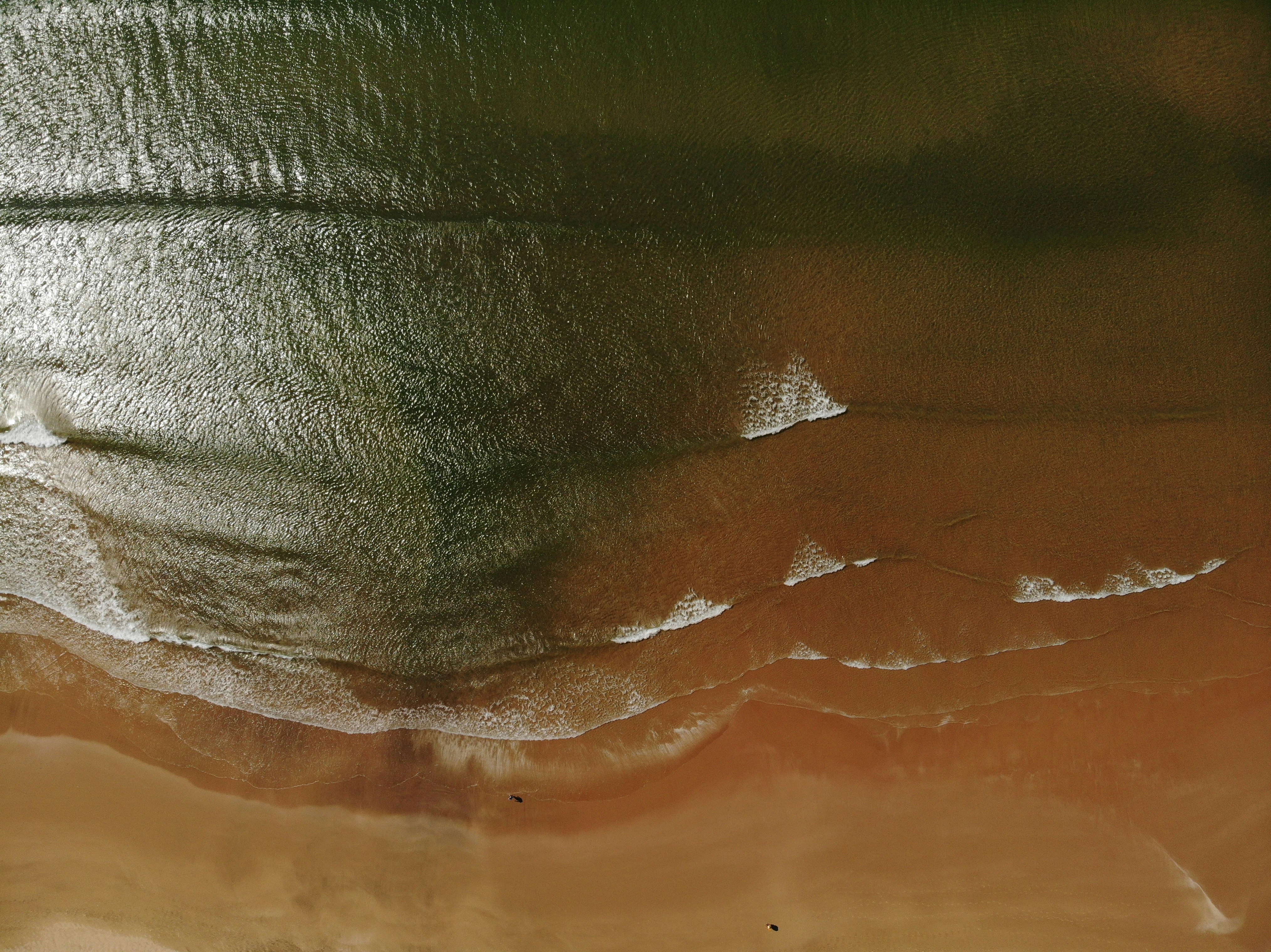 aerial view of ocean waves